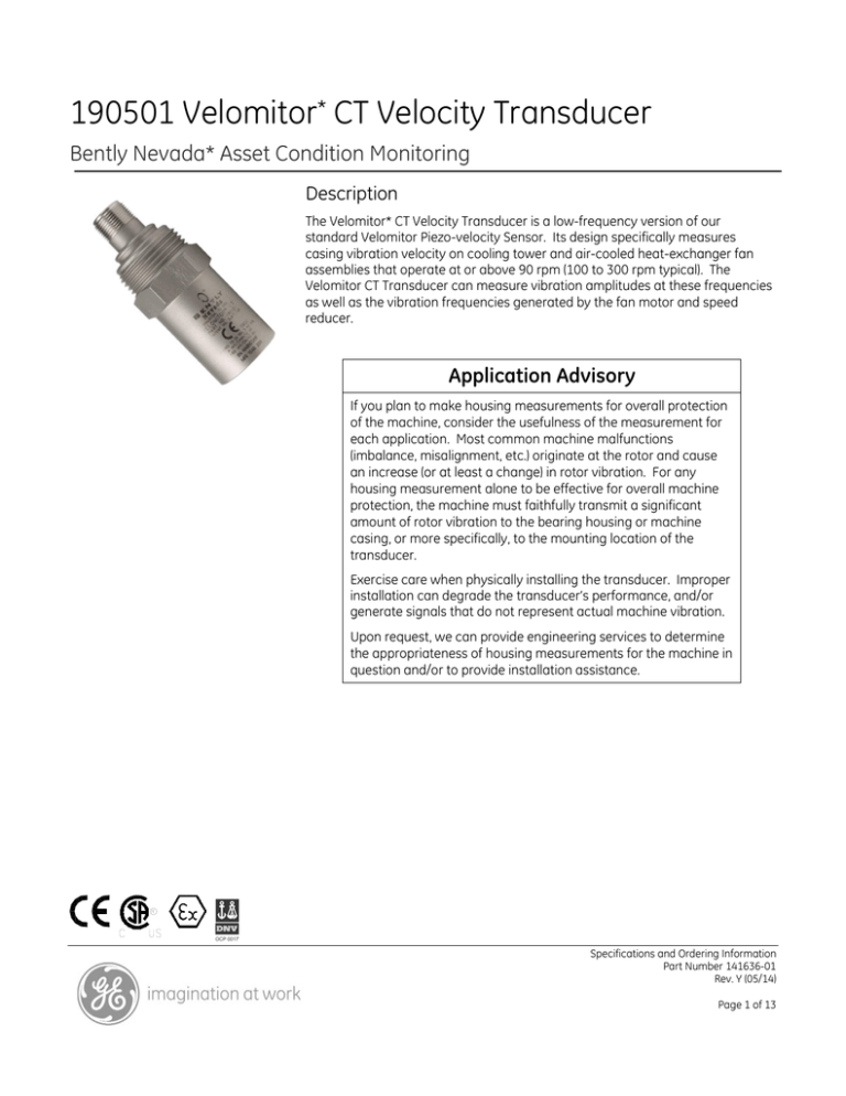 Bently Nevada Launches Enhanced 190501 Velomitor CT Transducer