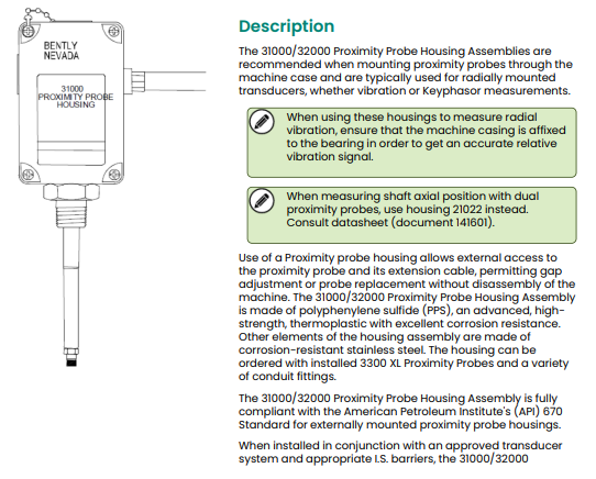 Bently Nevada 31000-Series Probe Housings: Industrial Automation Solutions